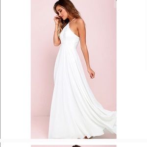 Ivory Lulus Maxi dress shower wedding white maxi